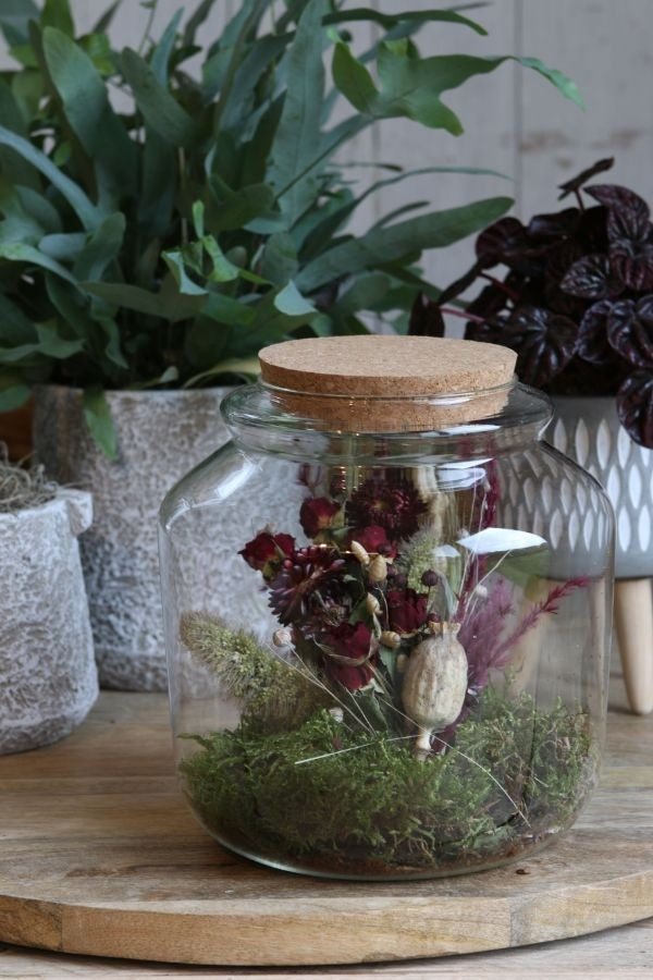 Glazen pot met kurk Ø 18 cm en 18 cm hoog (1 st) [IFS-29452]