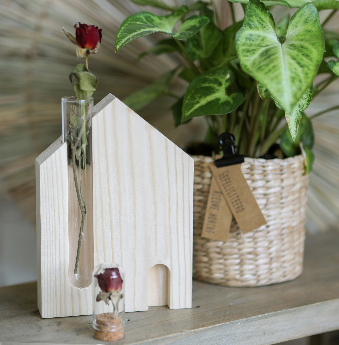 Huis standaard met reageerbuis 14cm hoog (6 st.) [IFS-29649]