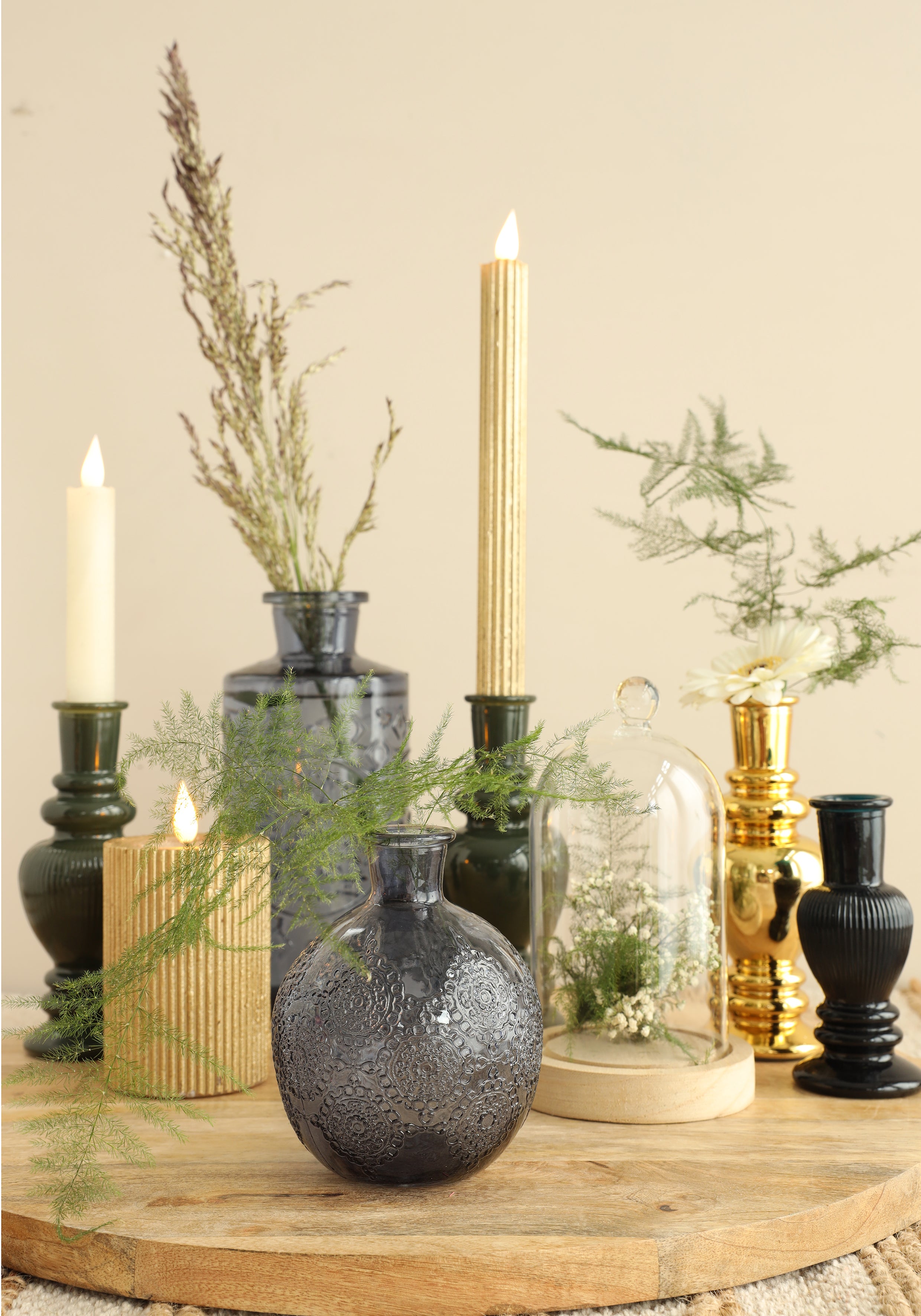 LED Pillar kaars Ø7 h. 10 cm goud (1 st) [IFS-32632]