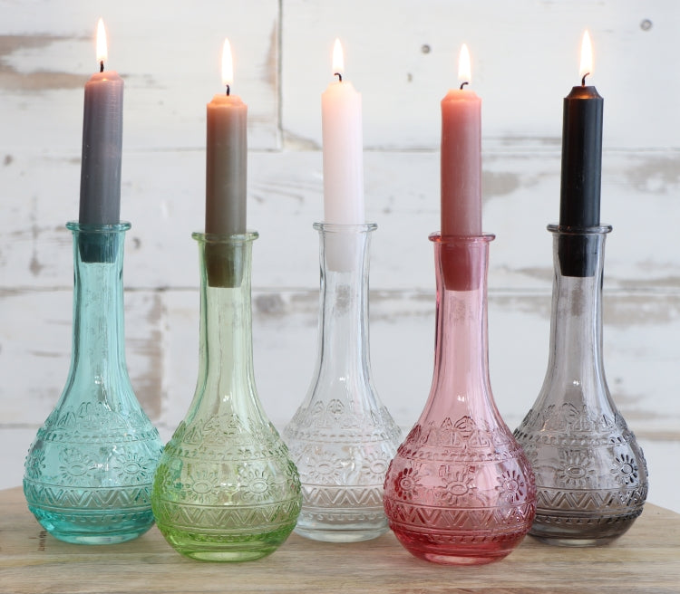 Bloemenvaasje Parijs Ø7,5cm en 16cm hoog Grijs (12 st.) [IFS-29726]