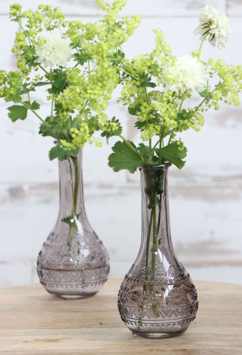 Bloemenvaasje Parijs Ø7,5cm en 16cm hoog Grijs (12 st.) [IFS-29726]