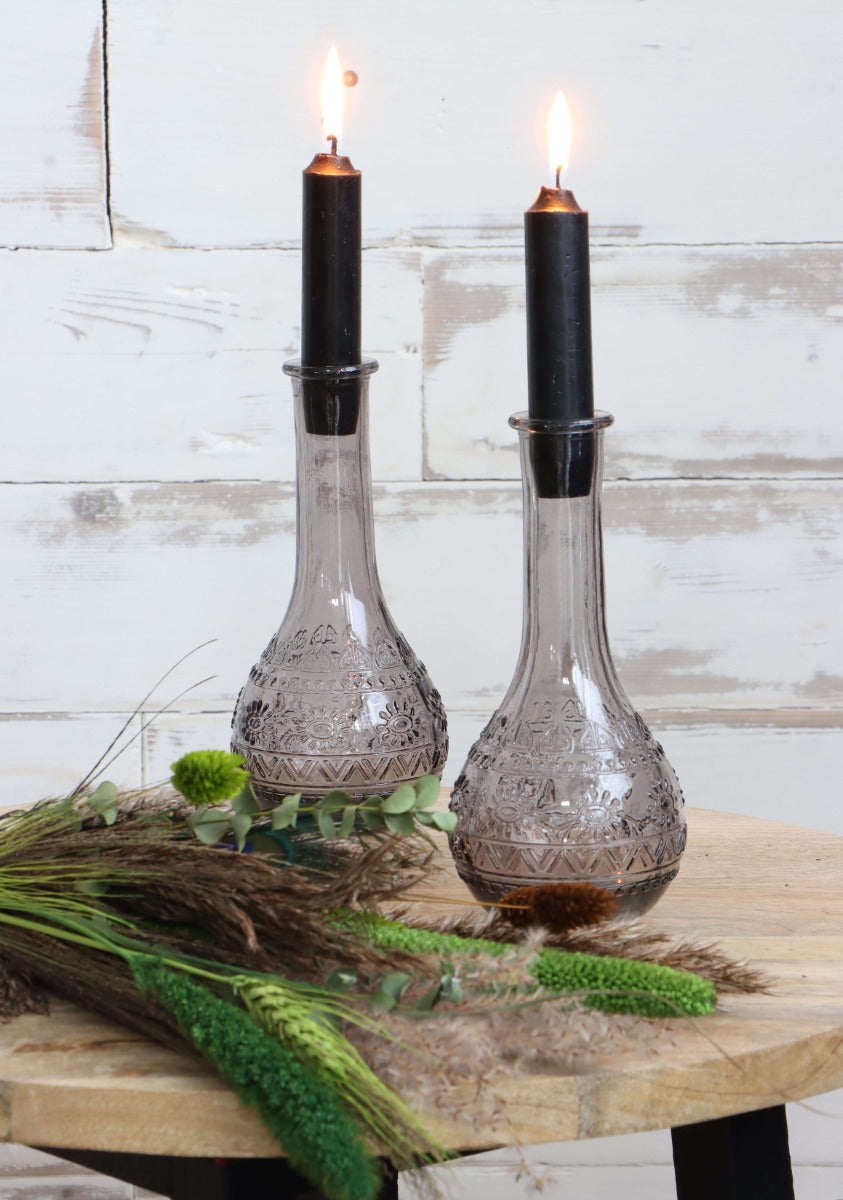 Bloemenvaasje Parijs Ø7,5cm en 16cm hoog Grijs (12 st.) [IFS-29726]