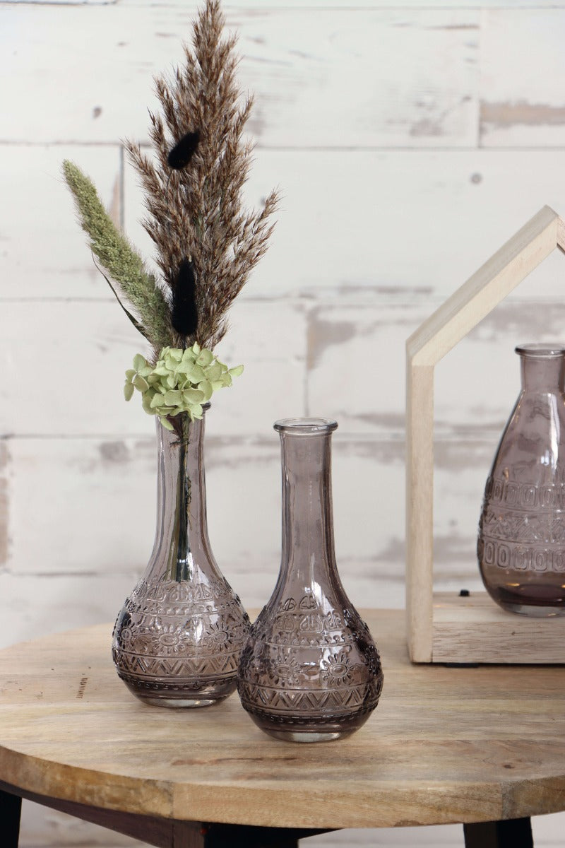 Bloemenvaasje Parijs Ø7,5cm en 16cm hoog Grijs (12 st.) [IFS-29726]