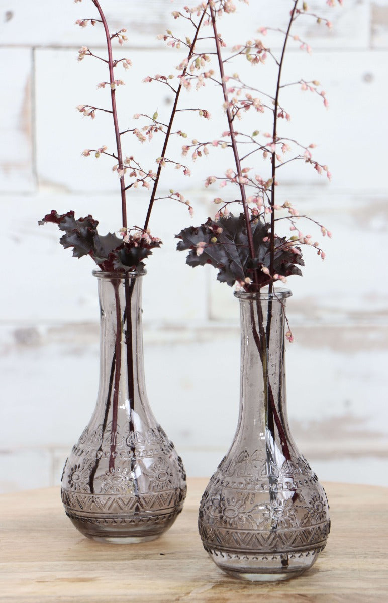 Bloemenvaasje Parijs Ø7,5cm en 16cm hoog Grijs (12 st.) [IFS-29726]