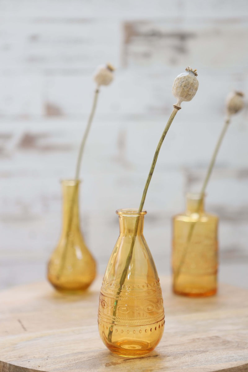 Bloemenvaasje Rome Ø7,5cm en 16cm hoog Oker (12 st.) [IFS-29732]