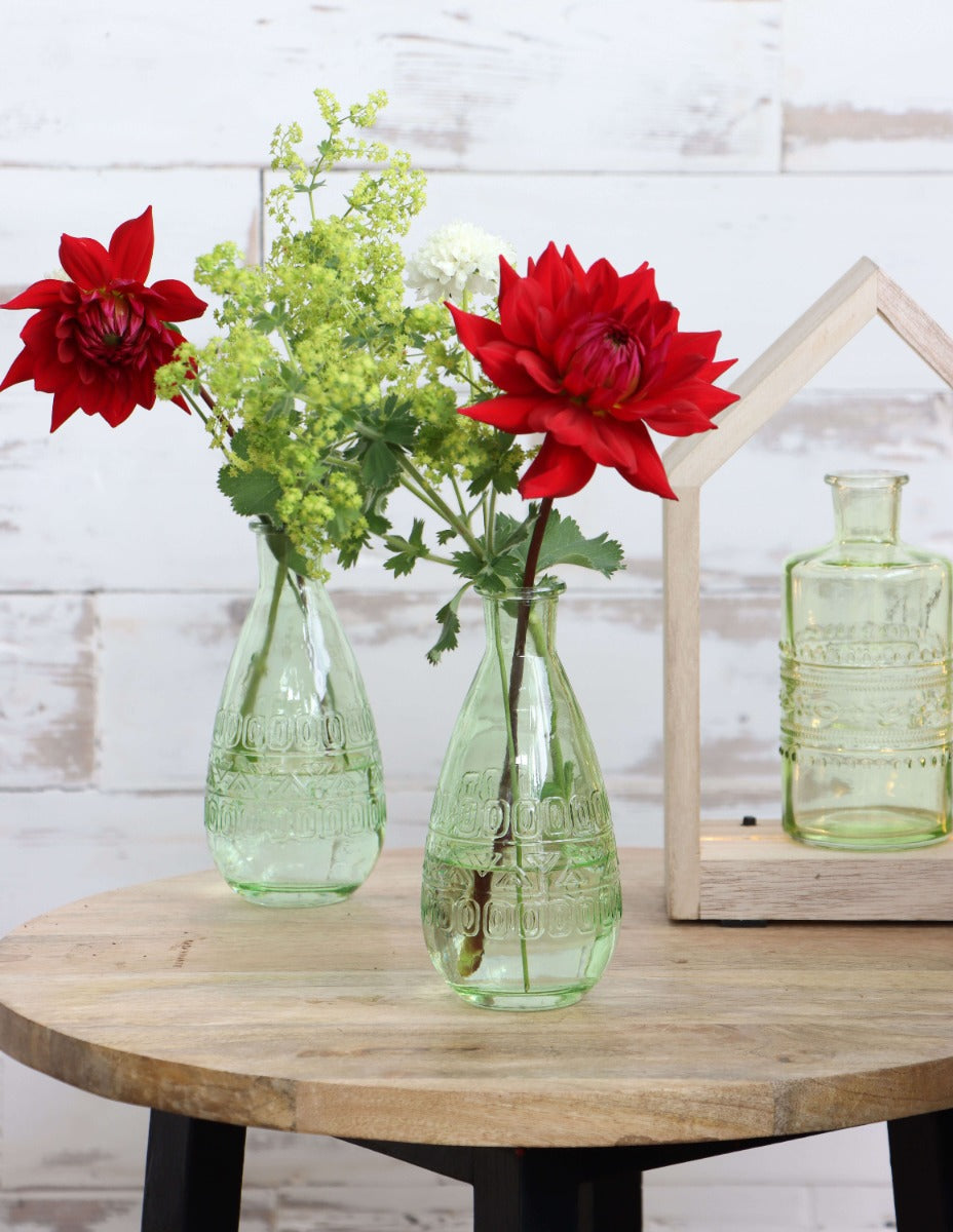 Bloemenvaasje Porto Ø7,5cm en 14,5cm hoog Groen (12 st.) [IFS-29745]