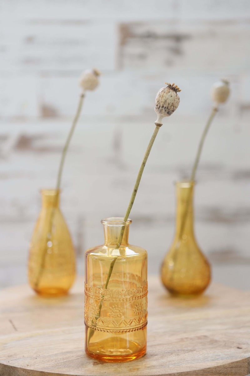 Bloemenvaasje Porto Ø7,5cm en 14,5cm hoog Oker (12 st.) [IFS-29742]