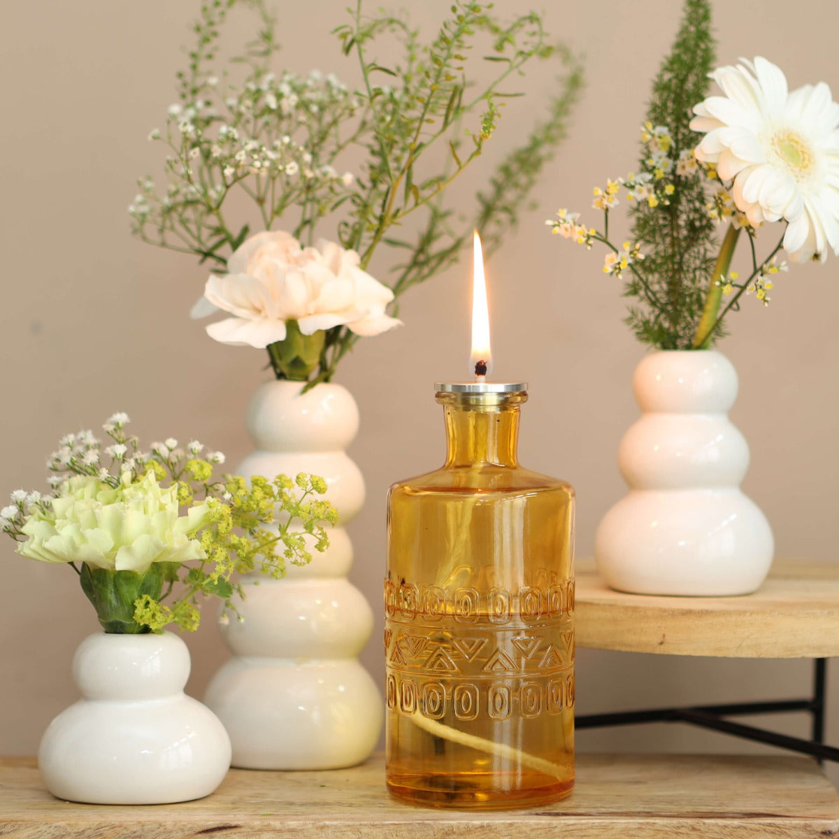 Bloemenvaasje Porto Ø7,5cm en 14,5cm hoog Oker (12 st.) [IFS-29742]