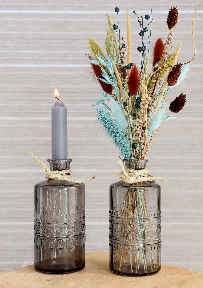 Bloemenvaasje Porto Ø7,5cm en 14,5cm hoog Grijs (12 st.) [IFS-29746]