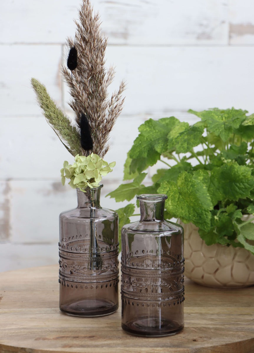 Bloemenvaasje Porto Ø7,5cm en 14,5cm hoog Grijs (12 st.) [IFS-29746]