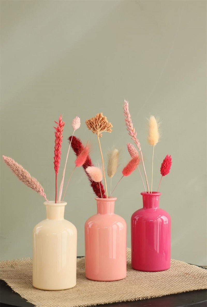 Glazen Fles Ø7 h: 12 cm Assorti Roze (12 stuks) [IFS-29806]