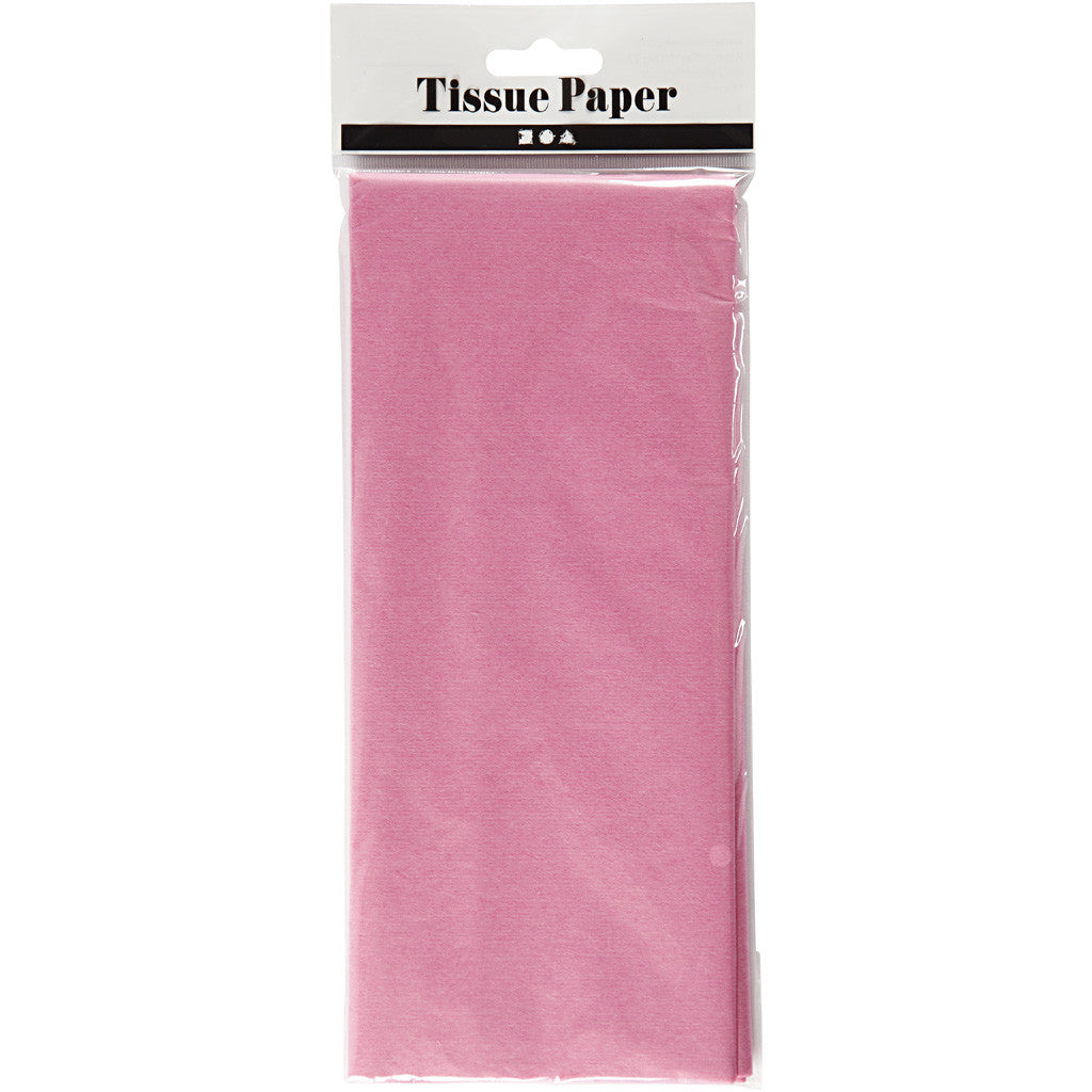 Tissuepapier, vel 50x70 cm, 17 gr, roze, 10 vel/ 1 doos [HOB-200882]