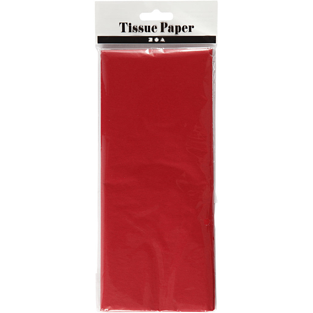 Tissuepapier, vel 50x70 cm, 17 gr, rood, 10 vel/ 1 doos [HOB-200883]