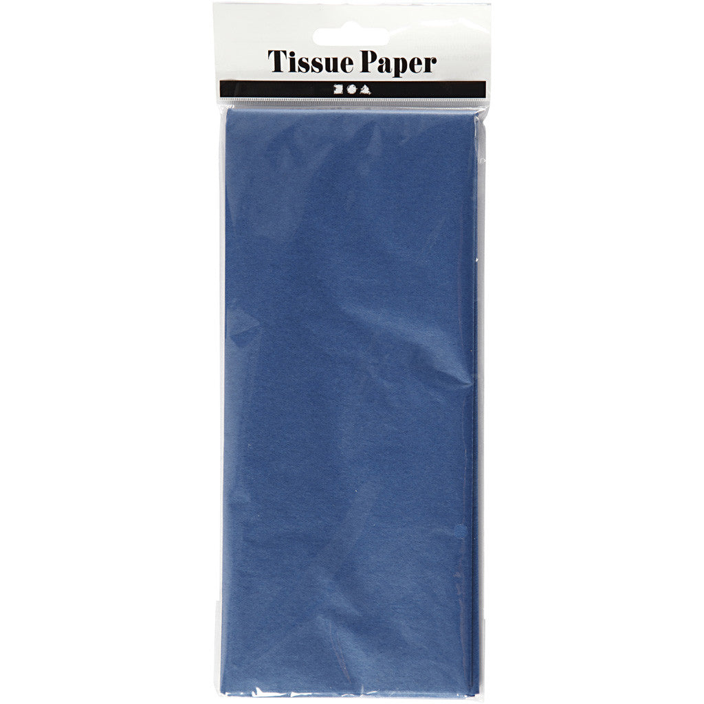 Tissuepapier, vel 50x70 cm, 17 gr, blauw, 10 vel/ 1 doos [HOB-200887]
