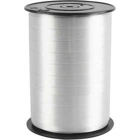 Cadeaulint, B: 10 mm, glossy, zilver, 250 m/ 1 rol [HOB-20210]