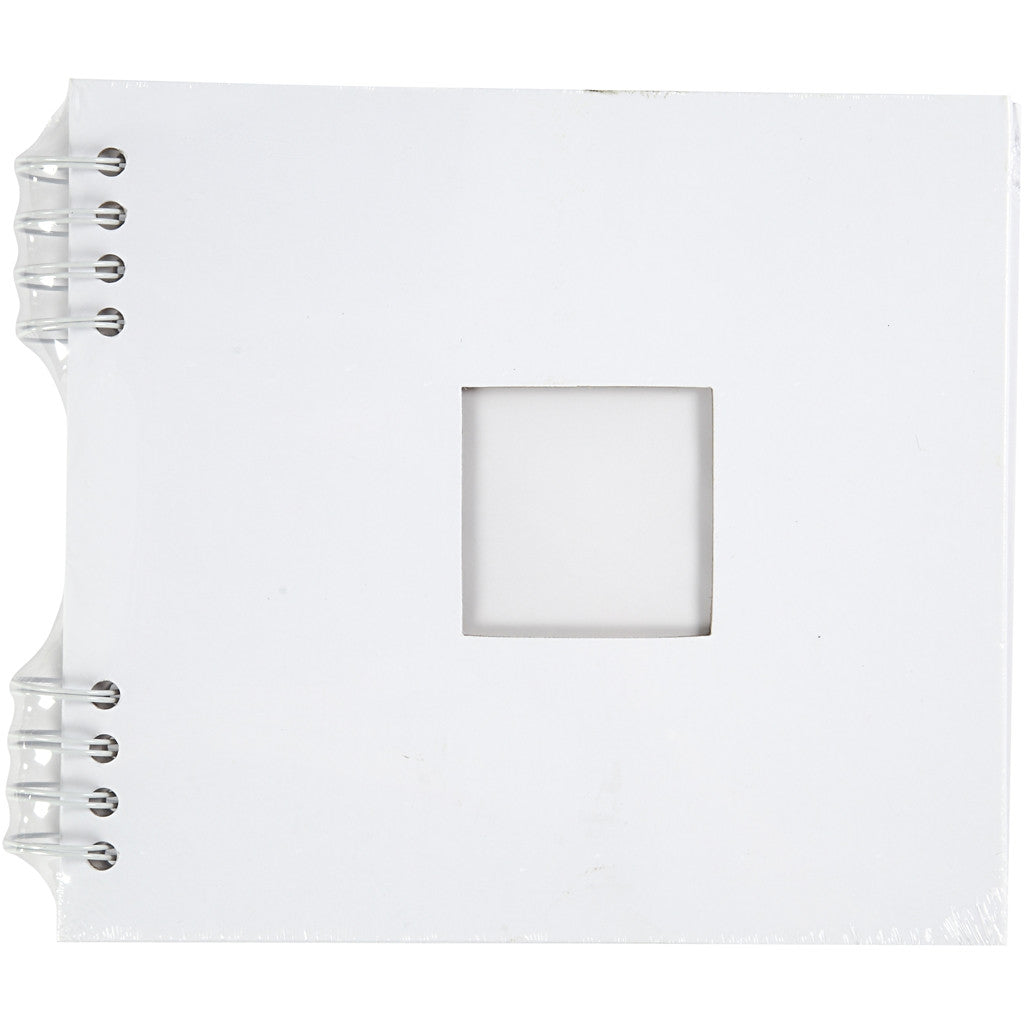 Spiraal gebonden Scrapbook, afm 20x20 cm, 250 gr, wit, 1 stuk [HOB-20445]