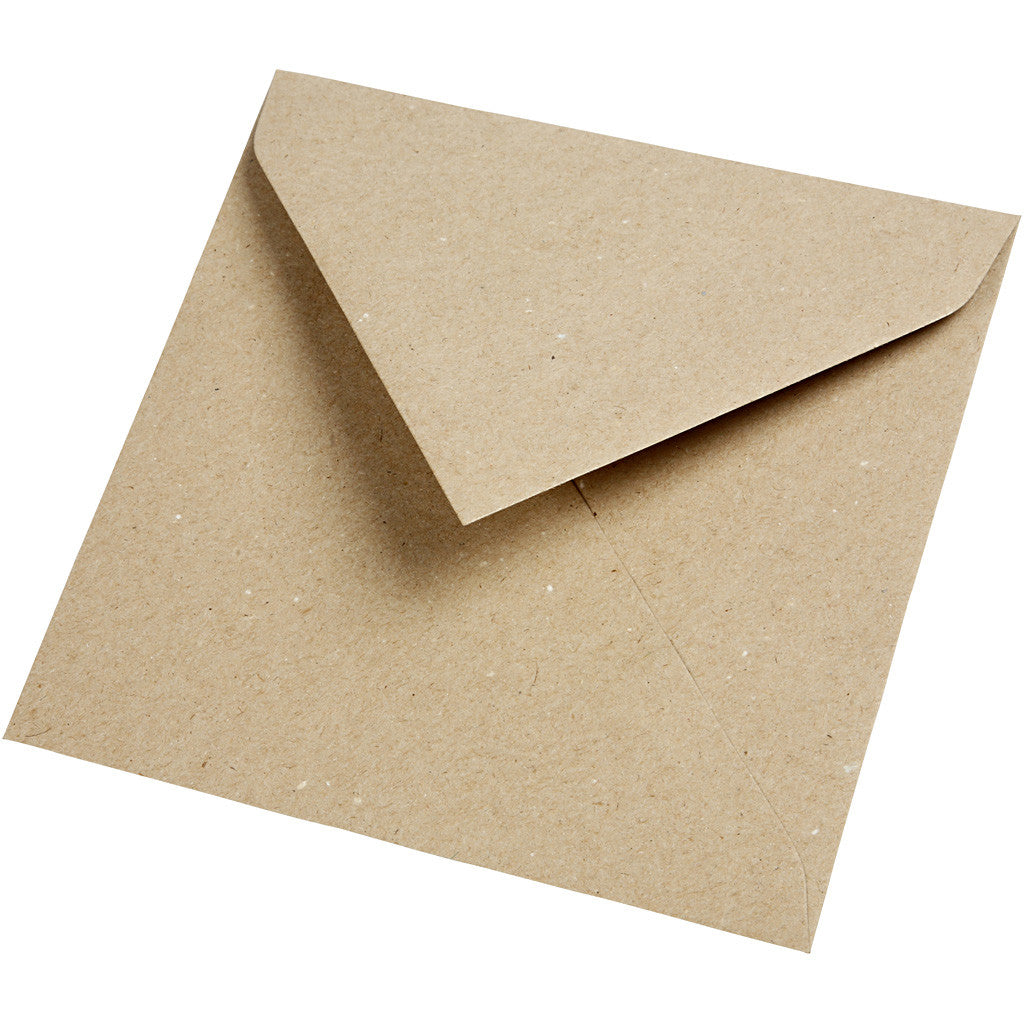 Gerecyclede envelop, afmeting envelop 16x16 cm, 120 gr, naturel, 50 stuk/ 1 doos [HOB-20524]