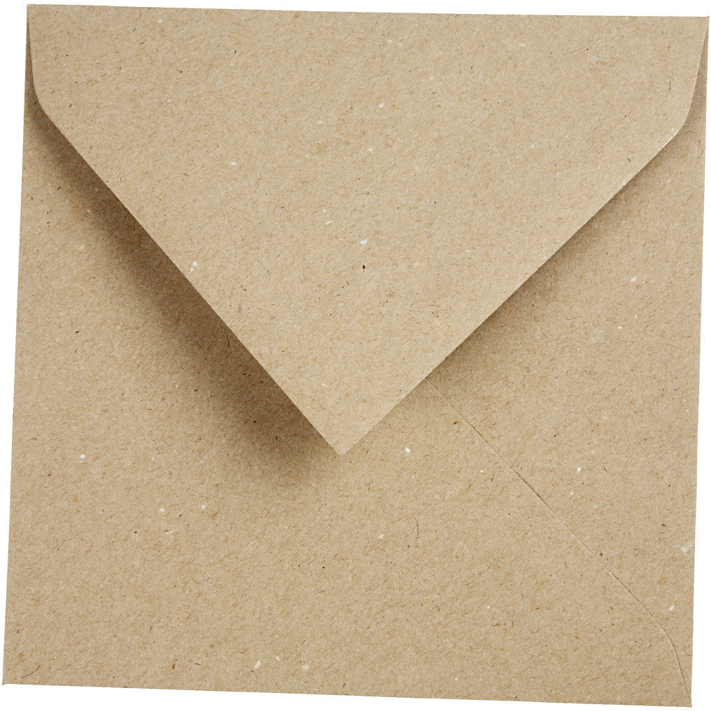 Gerecyclede envelop, afmeting envelop 16x16 cm, 120 gr, naturel, 50 stuk/ 1 doos [HOB-20524]