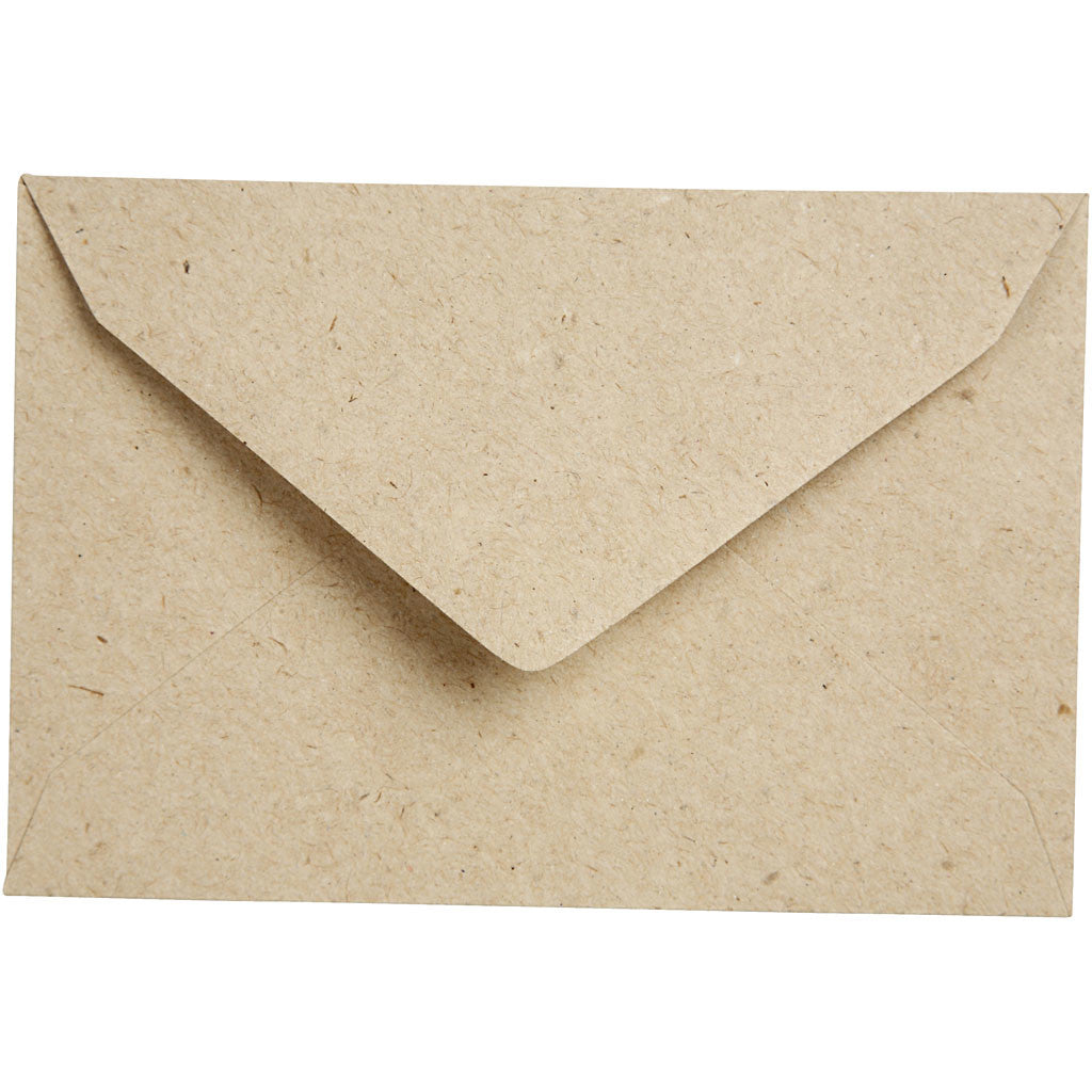 Gerecyclede envelop, afmeting envelop 7,8x11,5 cm, 120 gr, naturel, 50 stuk/ 1 doos [HOB-20531]