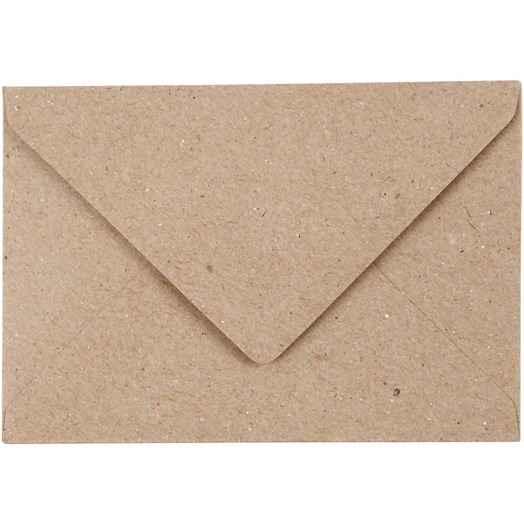 Gerecyclede envelop, afmeting envelop 7,8x11,5 cm, 120 gr, naturel, 50 stuk/ 1 doos [HOB-20531]