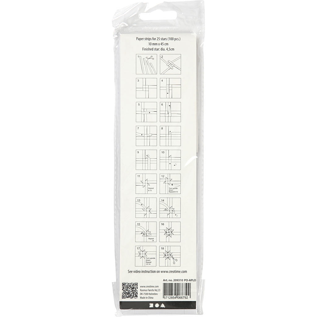 Vlechtstroken, L: 45 cm, B: 10 mm, d 4,5 cm, wit, 100 stroken/ 1 doos [HOB-209310]
