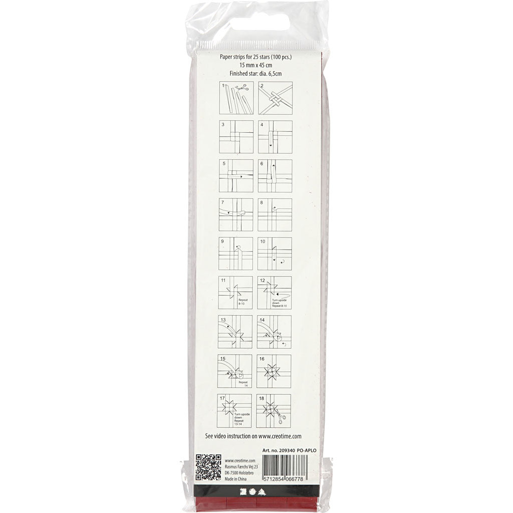 Vlechtstroken, L: 45 cm, B: 15 mm, d 6,5 cm, rood, 100 stroken/ 1 doos [HOB-209340]