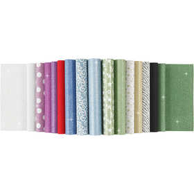 Glitterpapier blok, A4, vel 210x297 mm, 150 gr, 30 vel/ 1 stuk [HOB-21062]