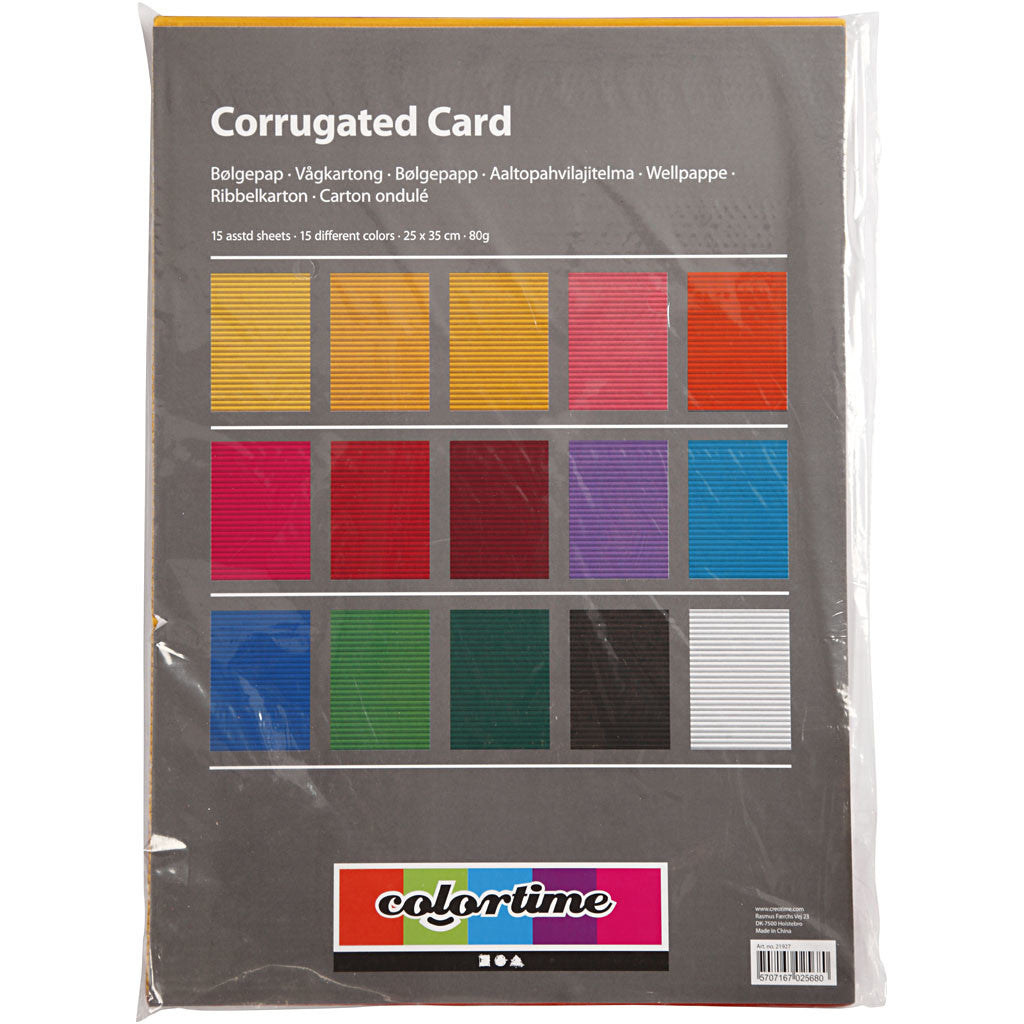 Ribbelkarton, vel 25x35 cm, 80 gr, 15 div vellen/ 1 doos [HOB-21927]
