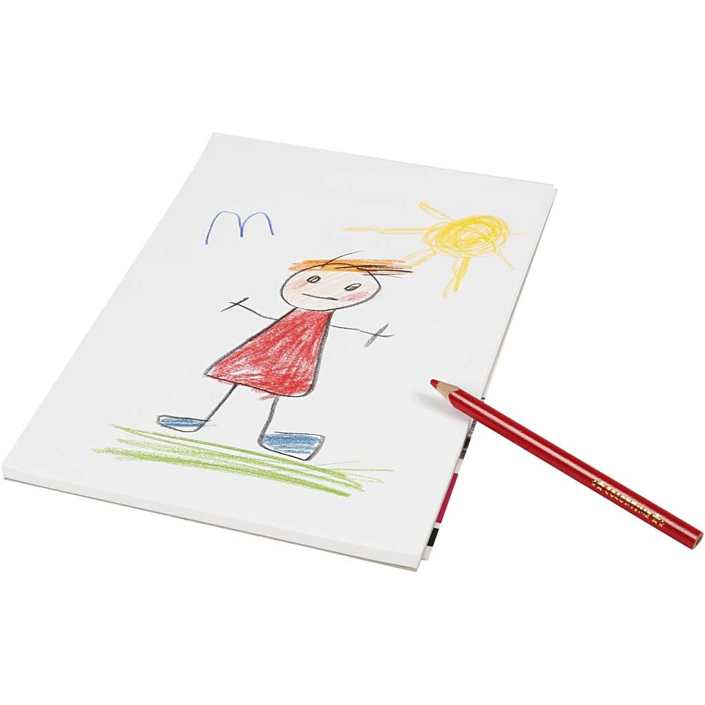 Tekenbord, A4, vel 210x297 mm, 120 gr, wit, 50 vel/ 1 stuk [HOB-22120]