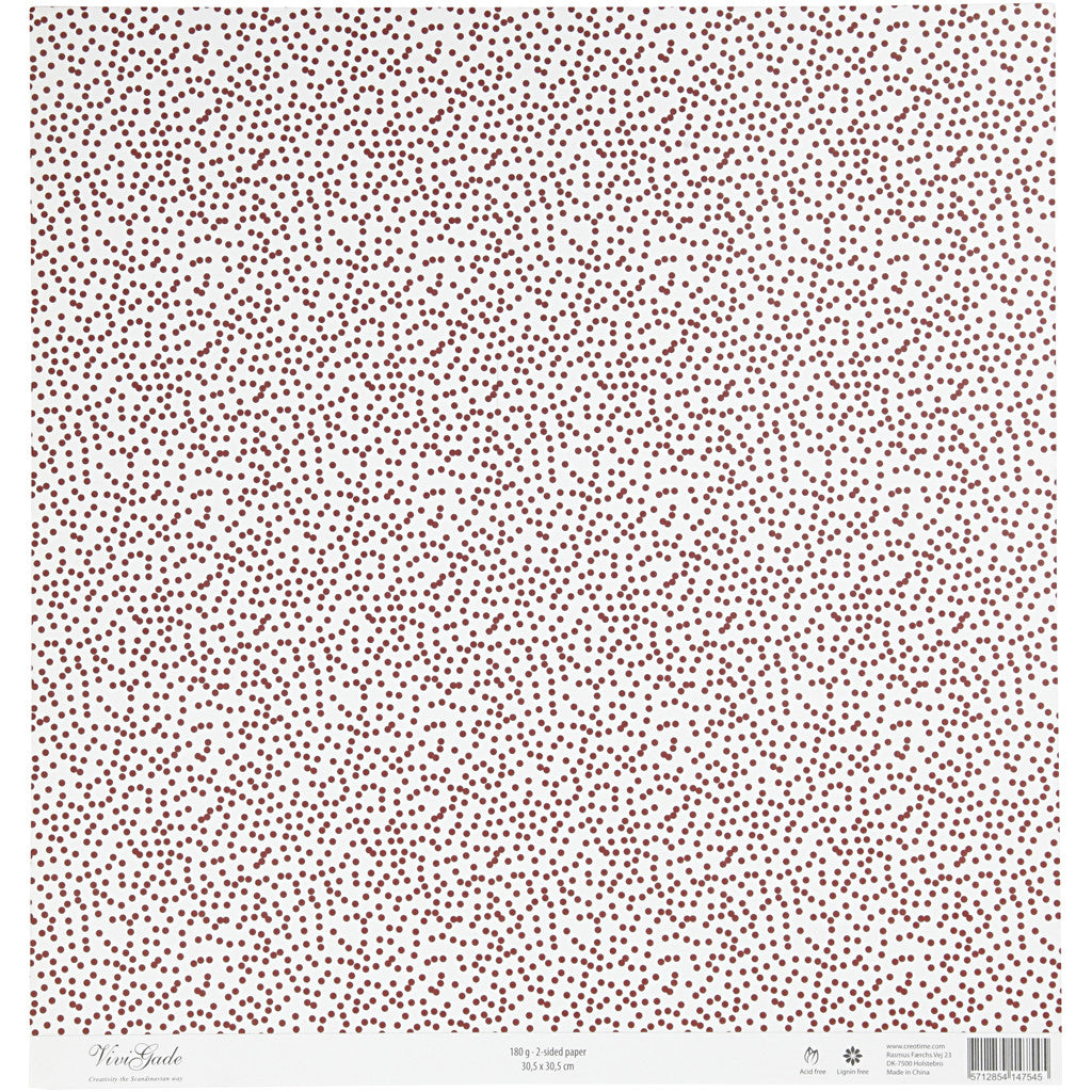 Design papier, ijskristallen & stippen, vel 30,5x30,5 cm, 180 gr, 5 vel/ 1 doos [HOB-22522]