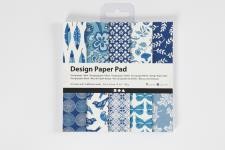 Design papierblok, vel 15,2x15,2 cm, 120 gr, blauw, 50 vel/ 1 doos [HOB-225915]
