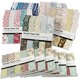 Design papierblok, vel 15,2x15,2 cm, 120 gr, diverse kleuren, 6x10 stuk/ 1 doos [HOB-22591]