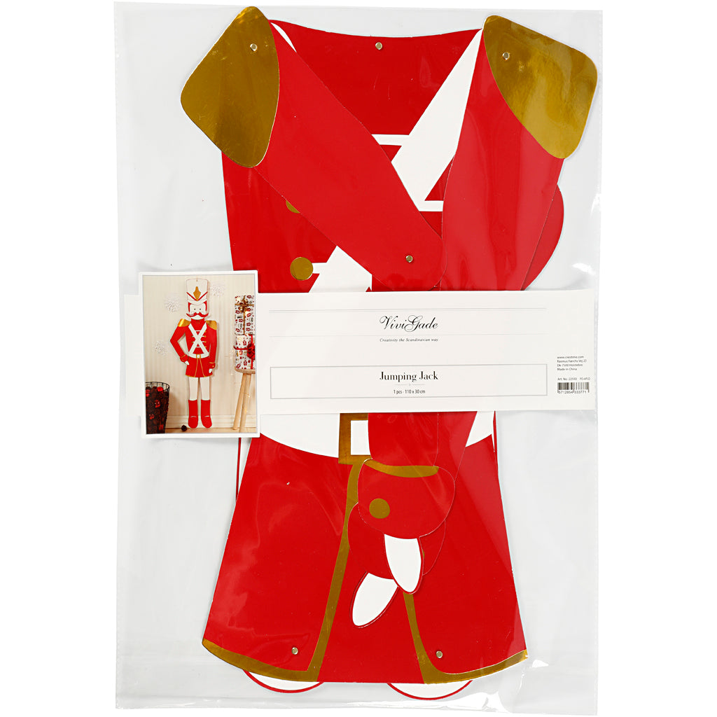 Notenkraker, H: 110 cm, B: 30 cm, 300 gr, goud, rood, wit, 1 stuk [HOB-22593]