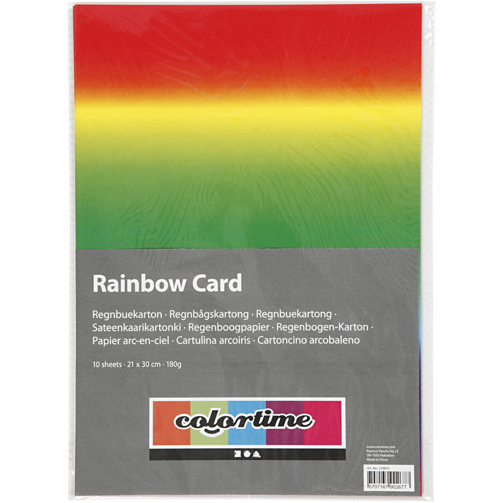 Regenboogpapier, A4, vel 210x297 mm, 180 gr, 10 vel/ 1 doos [HOB-229830]