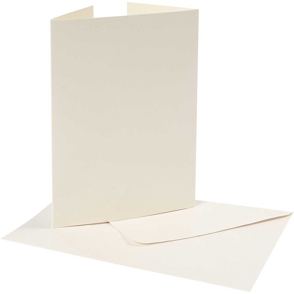 Parelmoer kaart & envelop, afmeting kaart 10,5x15 cm, afmeting envelop 11,5x16,5 cm, 230+120 gr, off-white, 10 set/ 1 doos [HOB-23045]