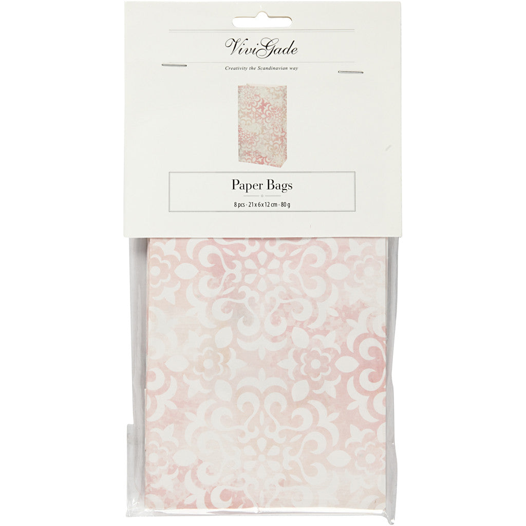 Papieren zakken, aquarel, H: 21 cm, afm 6x12 cm, 80 gr, 8 stuk/ 1 doos [HOB-231310]