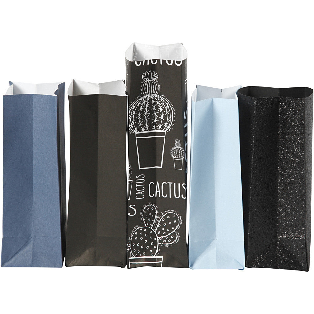 Papieren Zakken, H: 21 cm, afm 6x9 cm, 80 gr, 5x10 doos/ 1 doos [HOB-23179]