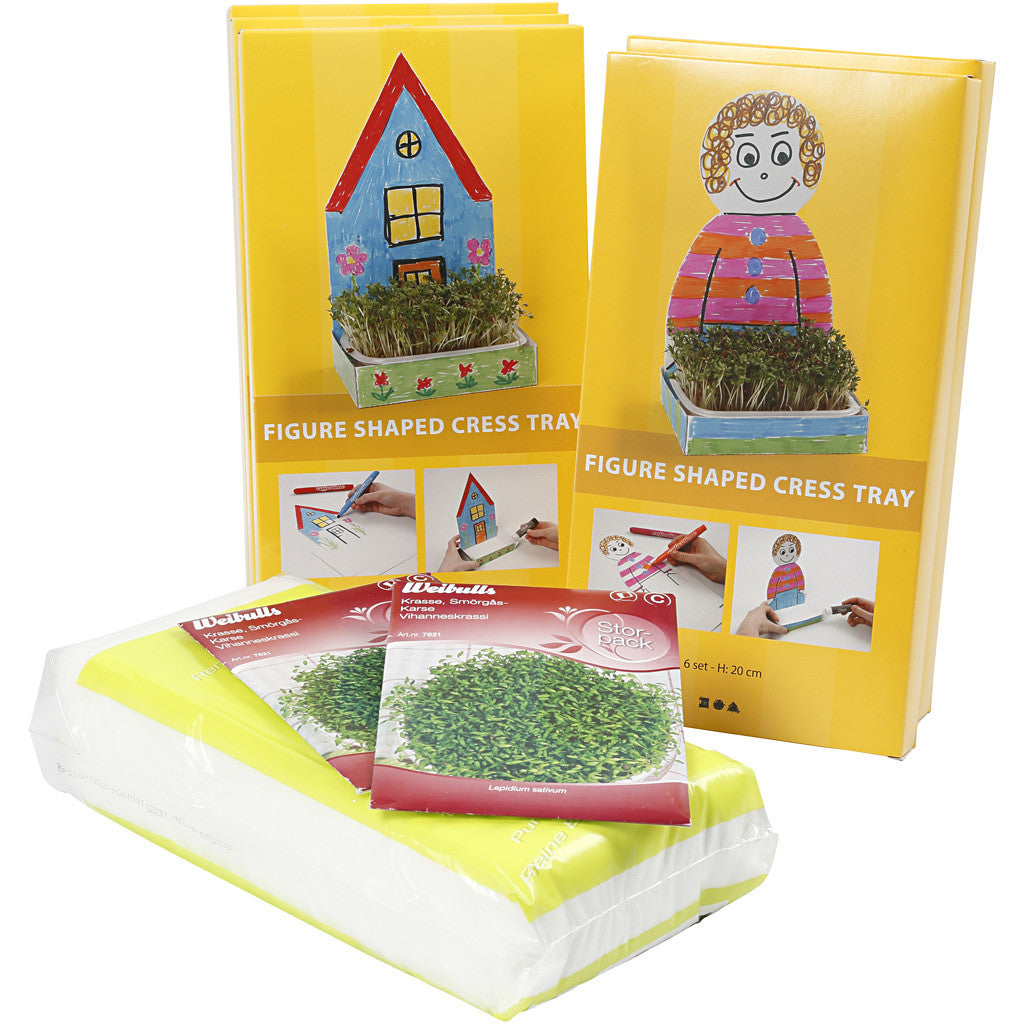 Waterkersbakje met figuur, H: 20 cm, wit, 30 set/ 1 doos [HOB-23324]