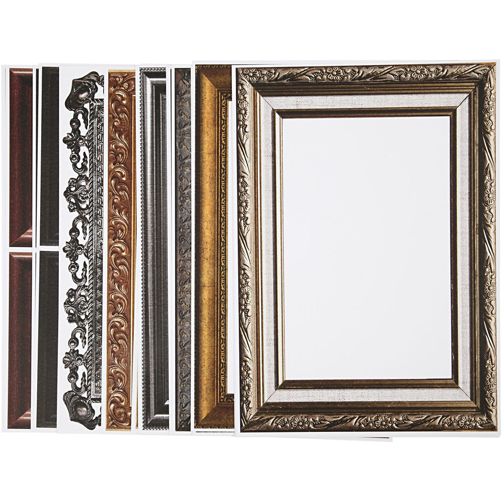 Lijsten, afm 26,2x18,5 cm, metallic kleuren, 16 div vellen/ 1 doos [HOB-23328]