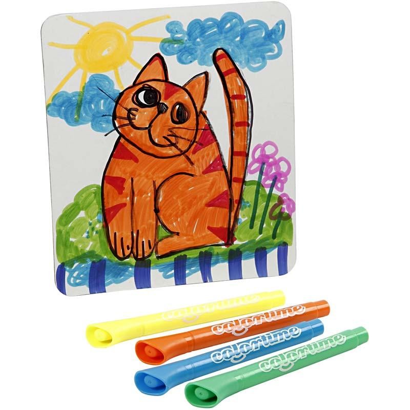 Deco plaat, afm 17x19 cm, dikte 2 mm, wit, 5 stuk/ 1 doos [HOB-23349]