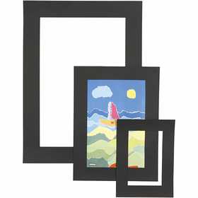 Passepartout lijsten, dikte 0,4 mm, 270 gr, zwart, 75 stuk/ 1 doos [HOB-23602]