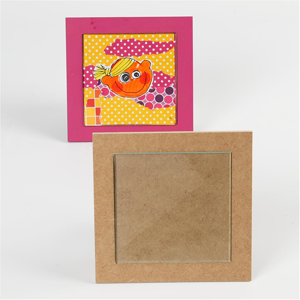 Onderzetter met glazen plaat, afm 15x15x0,5 cm, 6 stuk/ 1 doos [HOB-23607]