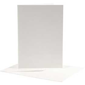 Kaarten en enveloppen, afmeting kaart 12,5x17,5 cm, afmeting envelop 14x19 cm, off-white, 10 set/ 1 doos [HOB-23706]