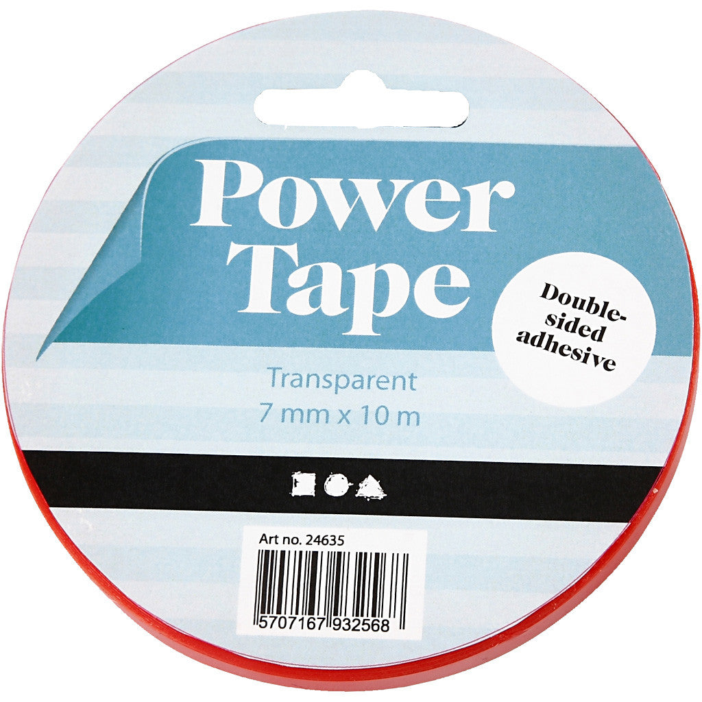 Dubbelzijdig klevend power tape, B: 7 mm, 10 m/ 1 rol [HOB-24635]