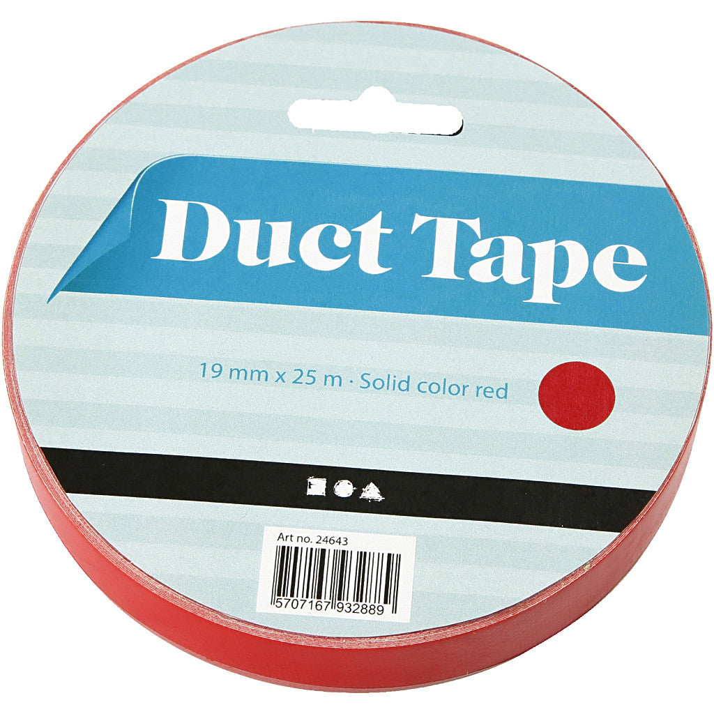 Canvas tape, B: 19 mm, rood, 25 m/ 1 rol [HOB-24643]