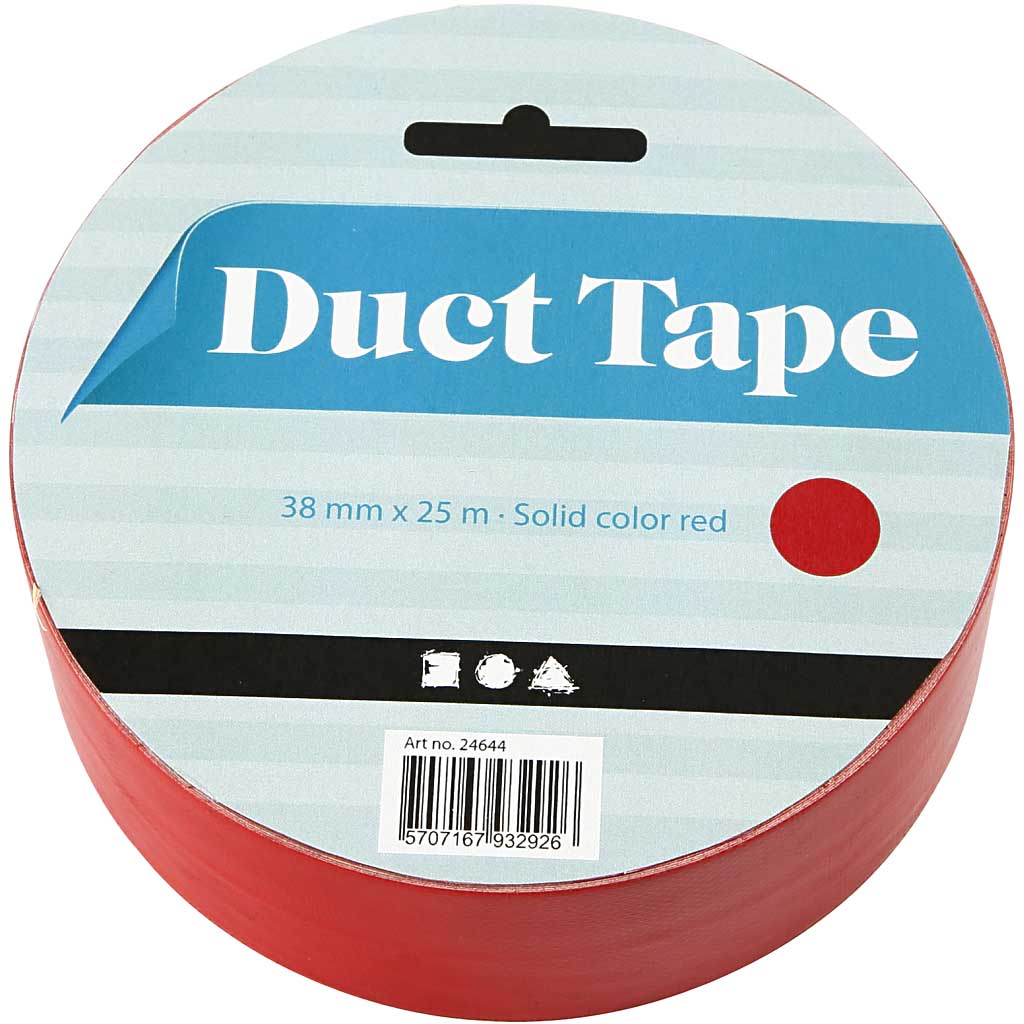 Canvas tape, B: 38 mm, rood, 25 m/ 1 rol [HOB-24644]