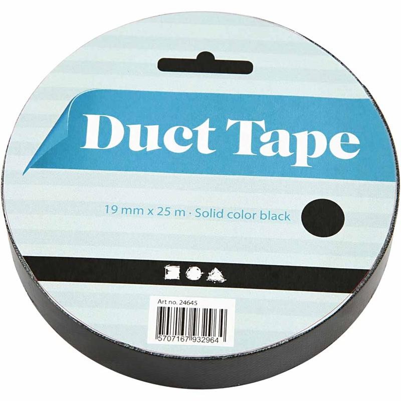 Canvas tape, B: 19 mm, zwart, 25 m/ 1 rol [HOB-24645]