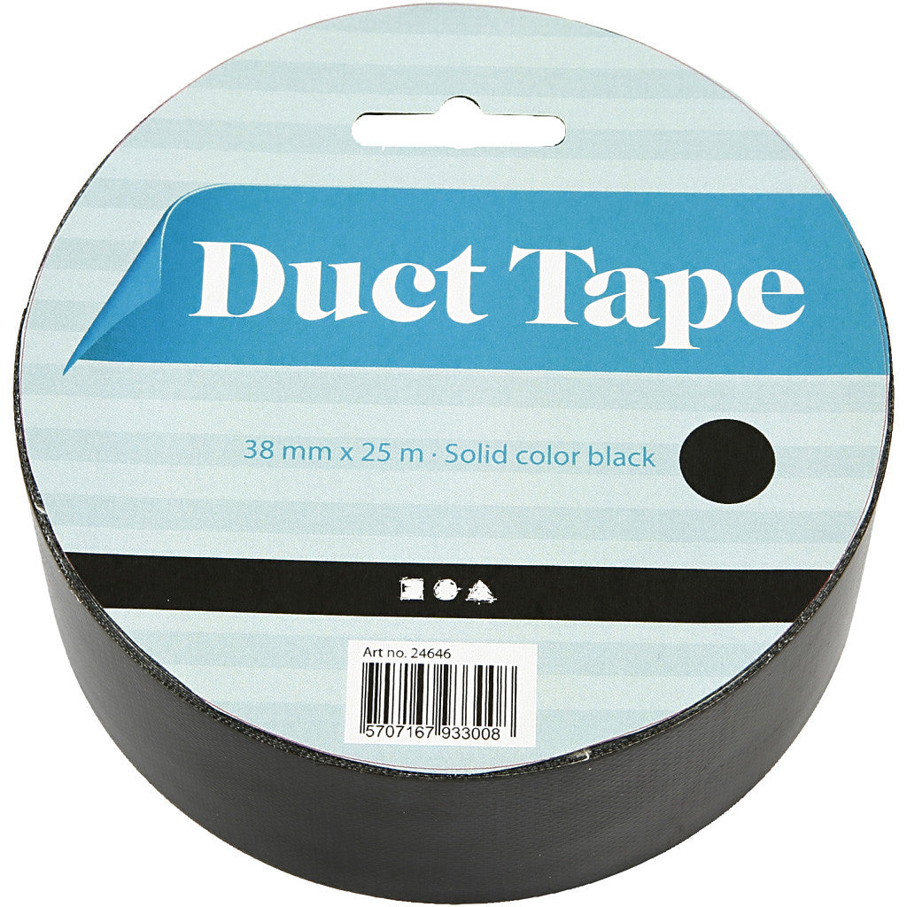 Canvas tape, B: 38 mm, zwart, 25 m/ 1 rol [HOB-24646]