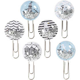 Shaker clips, L: 49 mm, d 25 mm, zwart, blauw, grijs, wit, 6 stuk/ 1 doos [HOB-24801]