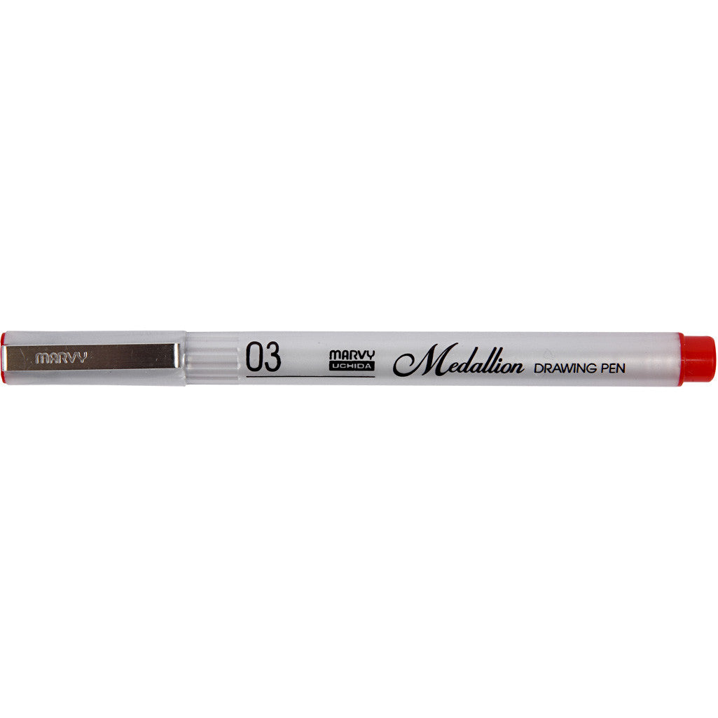 Medallion Tekenpen, lijndikte 0,3 mm, rood, 1 stuk [HOB-25051]